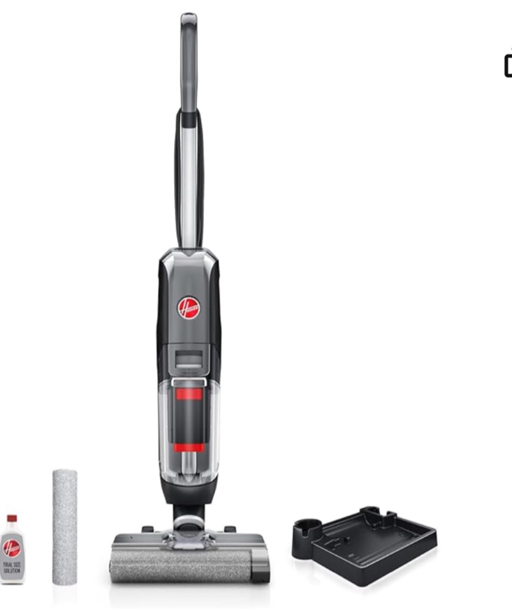 Hoover Streamline Corded Hard Floor Cleaner, Wet Dry Vacuum with Self Cleaning System, Edge Cleaning, LCD Display, FH46000V, Silver