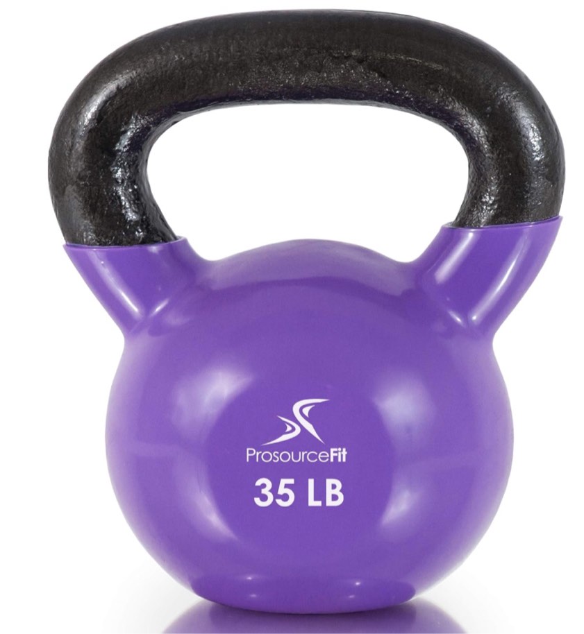 (color pink)BalanceFrom All-Purpose Color Vinyl Coated Kettlebell, 5-50 Pounds 35 lbs
