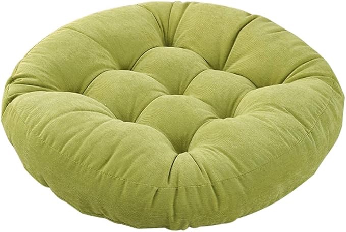 Tiita Round Floor Cushions Outdoor Chair Pillows 22 x 22 Inch for Dining Living Room Sitting Patio Garden Seating Pads Set of 2, Green
