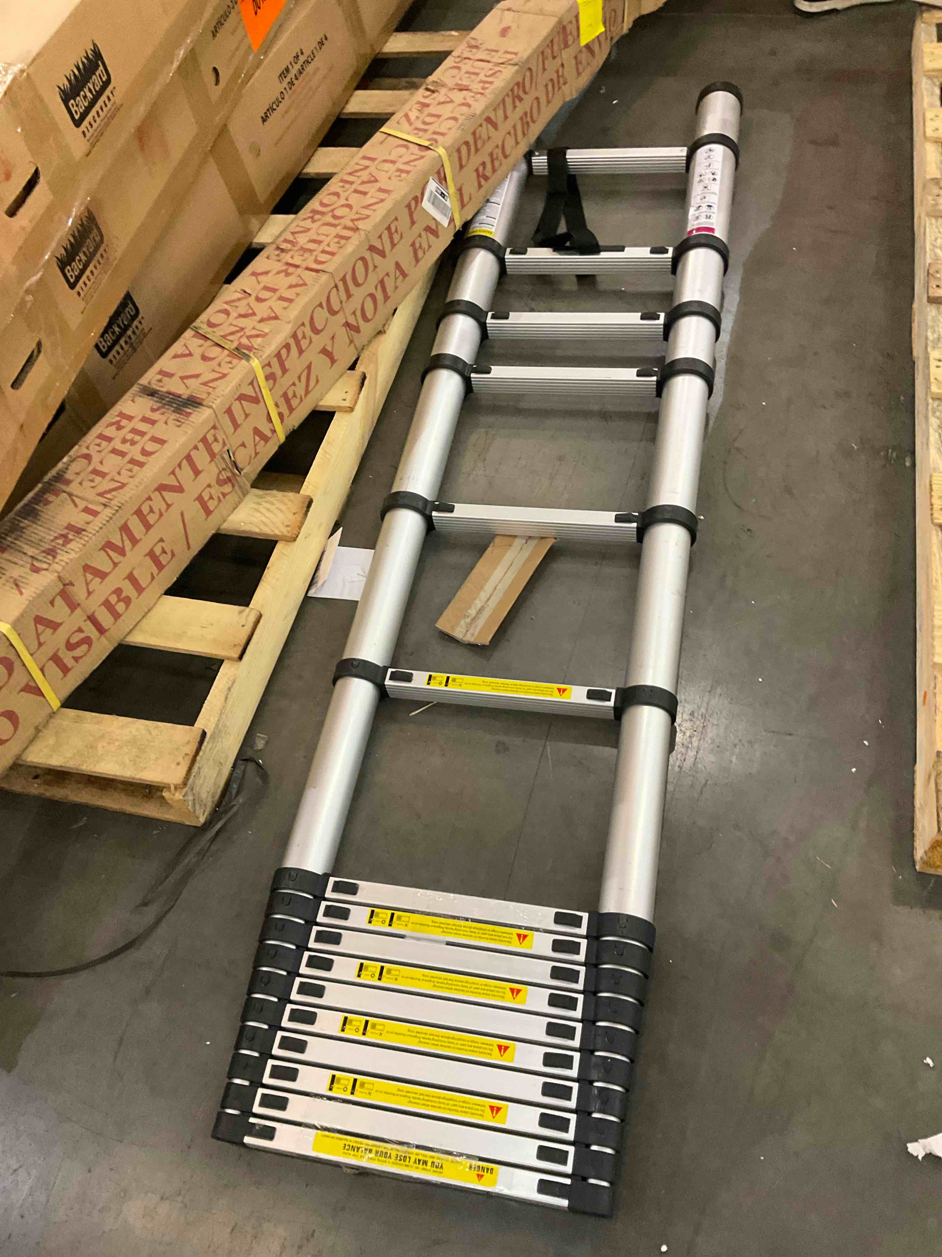 16.5 ft Telescopic Ladder A-Frame Extension Ladder with Stabilizer Bar Heavy 