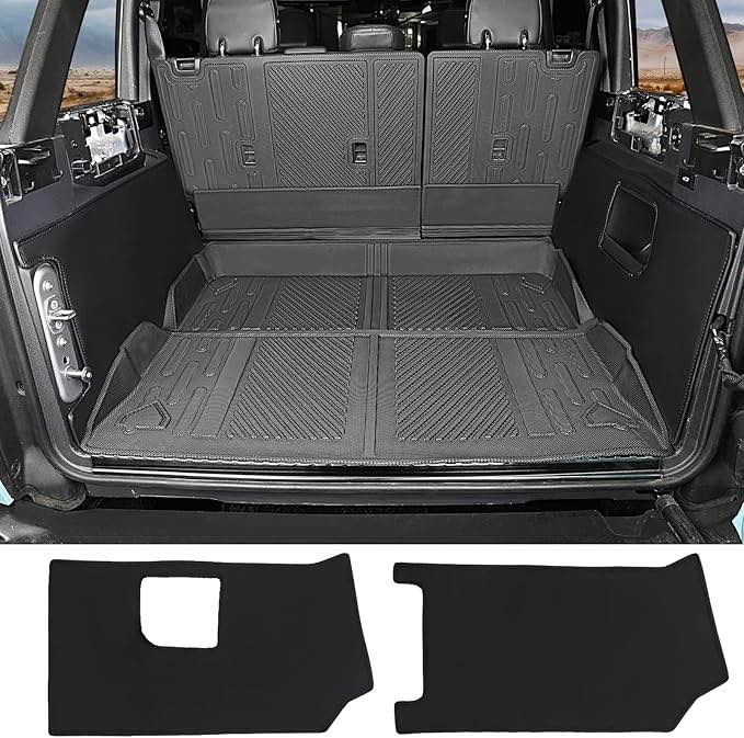 Mabett Cargo Sidewall Protector Compatible with Ford Bronco 2024 2023 2022 2021, Trunk Protector Mats fit Bronco Accessories 4-Door, Black Cover Set PU Leather(Not fit Slide-Out Tailgate)