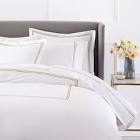 Amazon Brand ?Çô Pinzon 400 Thread Count Egyptian Cotton Sateen Hotel Stitch Duvet Cover - Full or Queen, Silver Grey