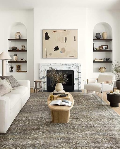 Loloi II Layla LAY-13 Printed Antique / Moss Oriental Area Rug 9 -0  x 12 -0