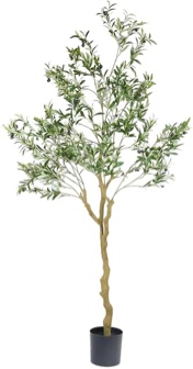 Tall Faux Olive Tree?7ft?84in? Realistic Potted Silk Artificial Indoor with Green Leaves and Big Fruits for Home Office Living Room Bedroom Stairs Foyer Decor.