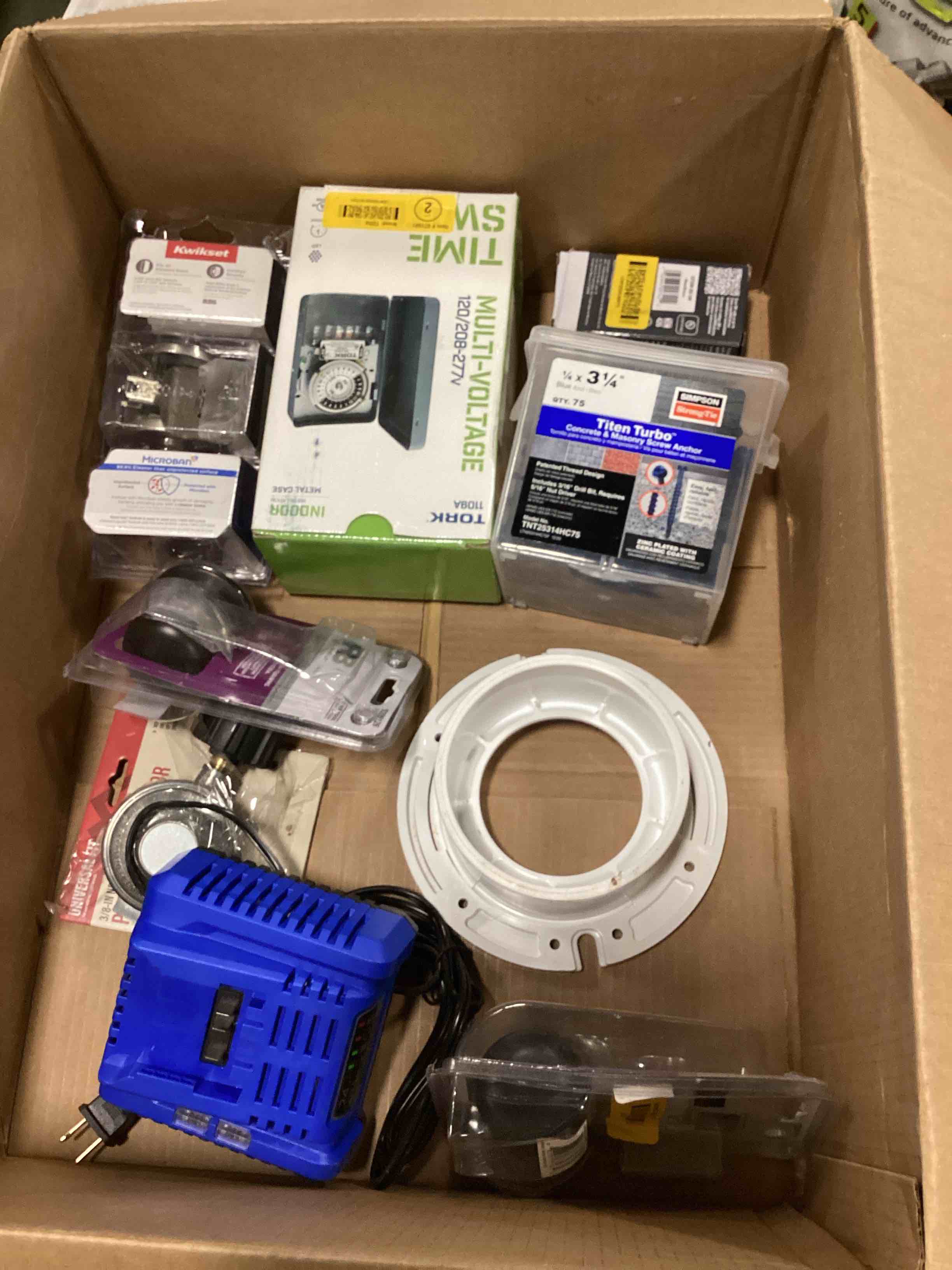 Assortment of Miscellaneous products (May Include products for Home, Tool, Charger, Screw Anchor, or other use)