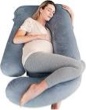 Cute Castle Pregnancy Pillows, Soft U-Shape Maternity Pillow with Removable Cover - Full Body Pillows for Adults Sleeping - Pregnancy Must Haves - Jumbo 57 Inch - Grey