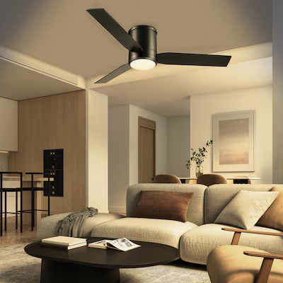 100+ bought last week Globe Electric Caledon 52-in Black with Matte Black Blades Color-changing Indoor/Outdoor 