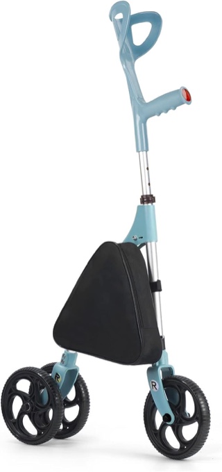 HEPO 3 Wheels Rolling Walker Height Adjustable, Lightweight Rollator Walker for Seniors Adults Handicap Elderly, Walking Cane with 8" Wheels and Storage Bag