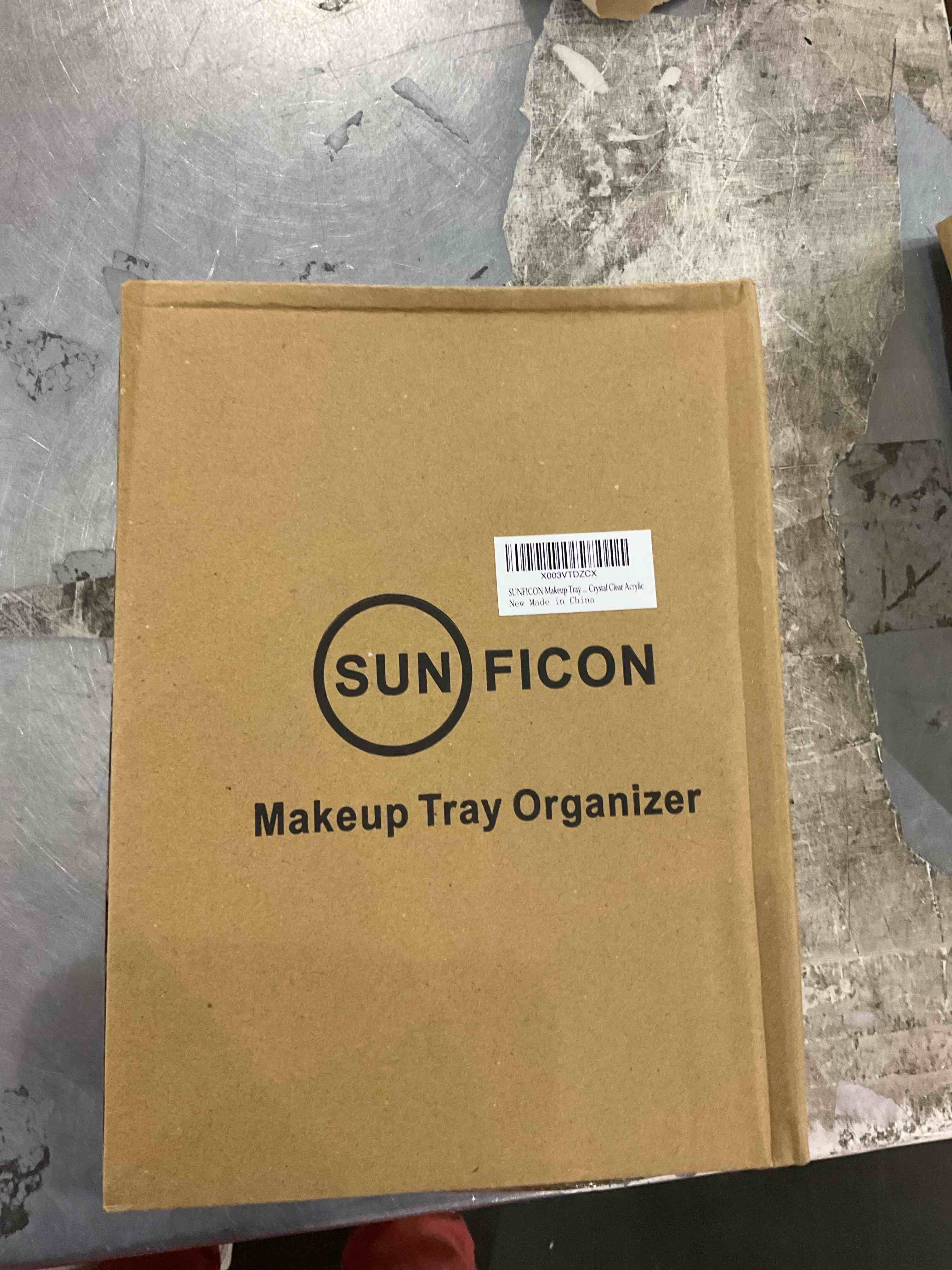 SUNFICON Makeup Tray Organizer Holder 50PCS Shiny Christmas Stickers 500PCS Clear Golden Christmas Stickers Tags Roll Cosmetic Display Case Desktop Vanity Countertop Bathroom Gift Crystal Clear