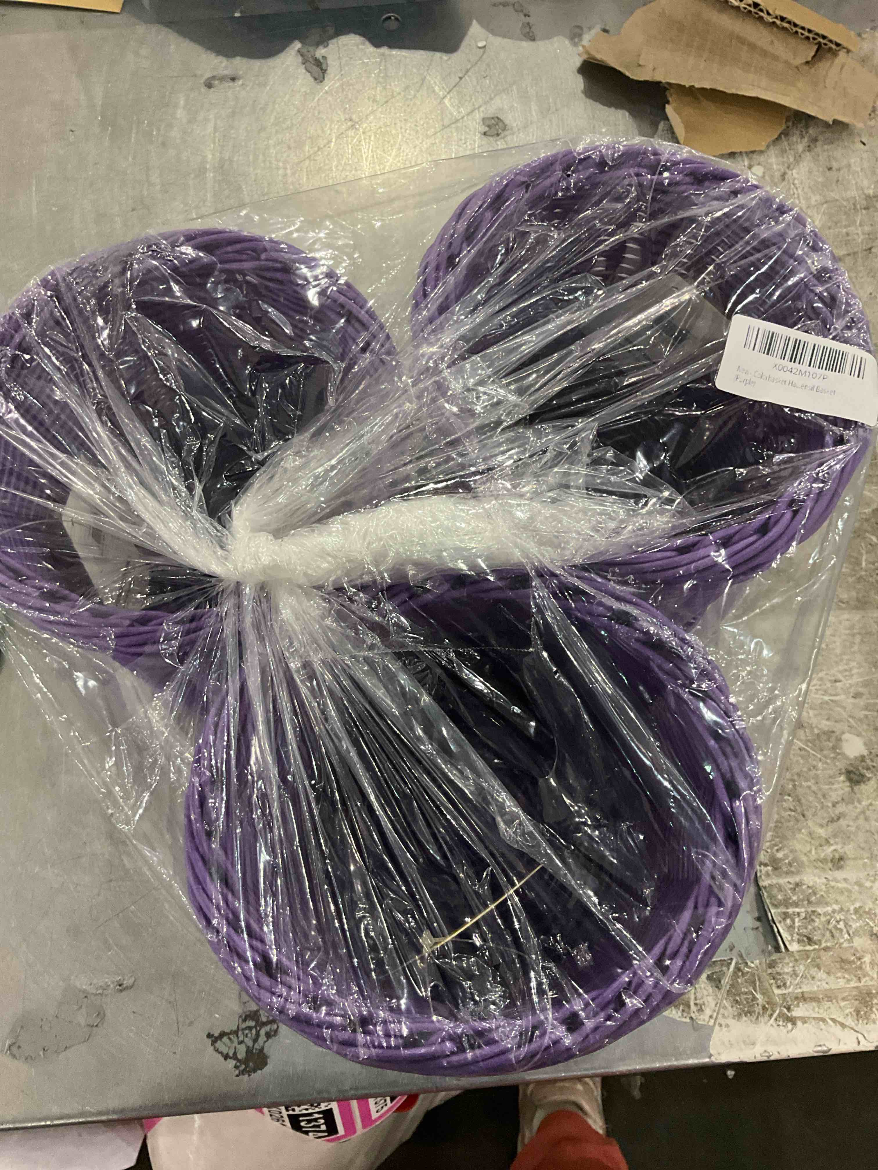 3 purple Eveware baskets