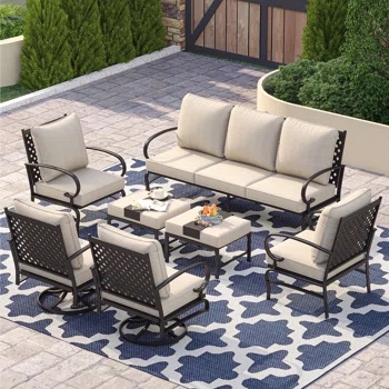 7 - Person Outdoor Seating Group With Cushions only box 1 