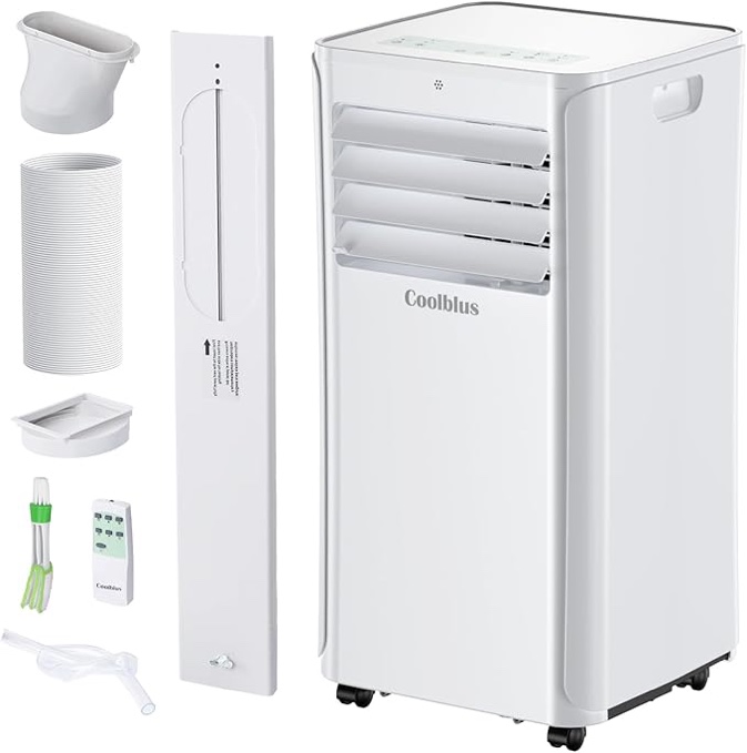 Portable Air Conditioners,8500 BTU air conditioner Cools Up to 360 Sq. Ft. 3 in 1 Portable AC with Remote Control,24H Timer, Smart Sleep Mode,Window Installation Kit & Filter Cleaning Brush