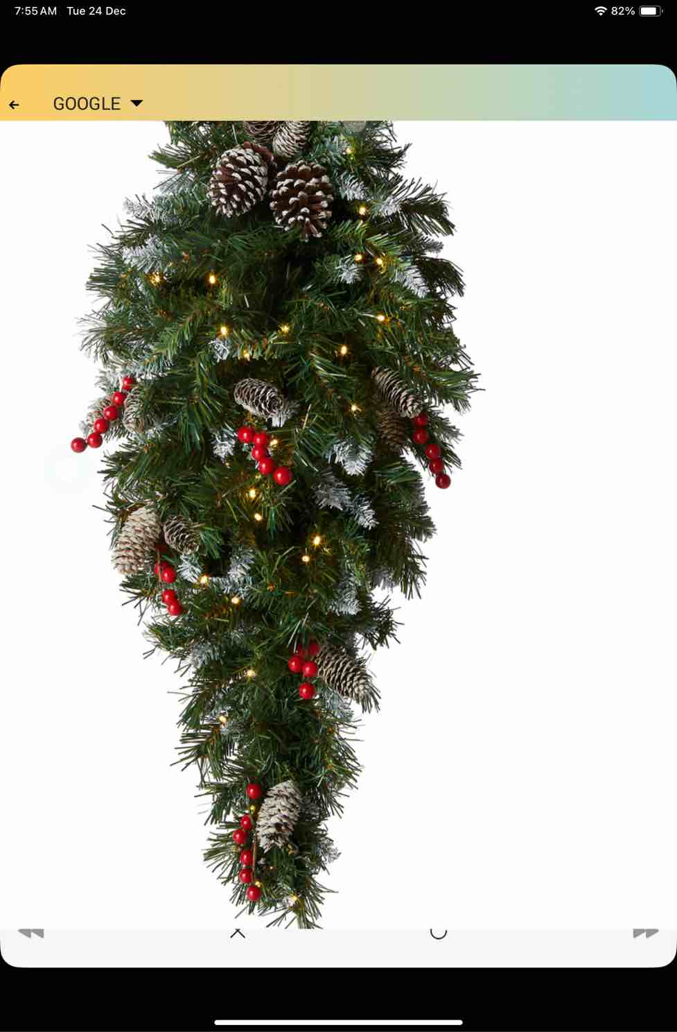 36 in. Frosted Berry Teardrop with LED Lights