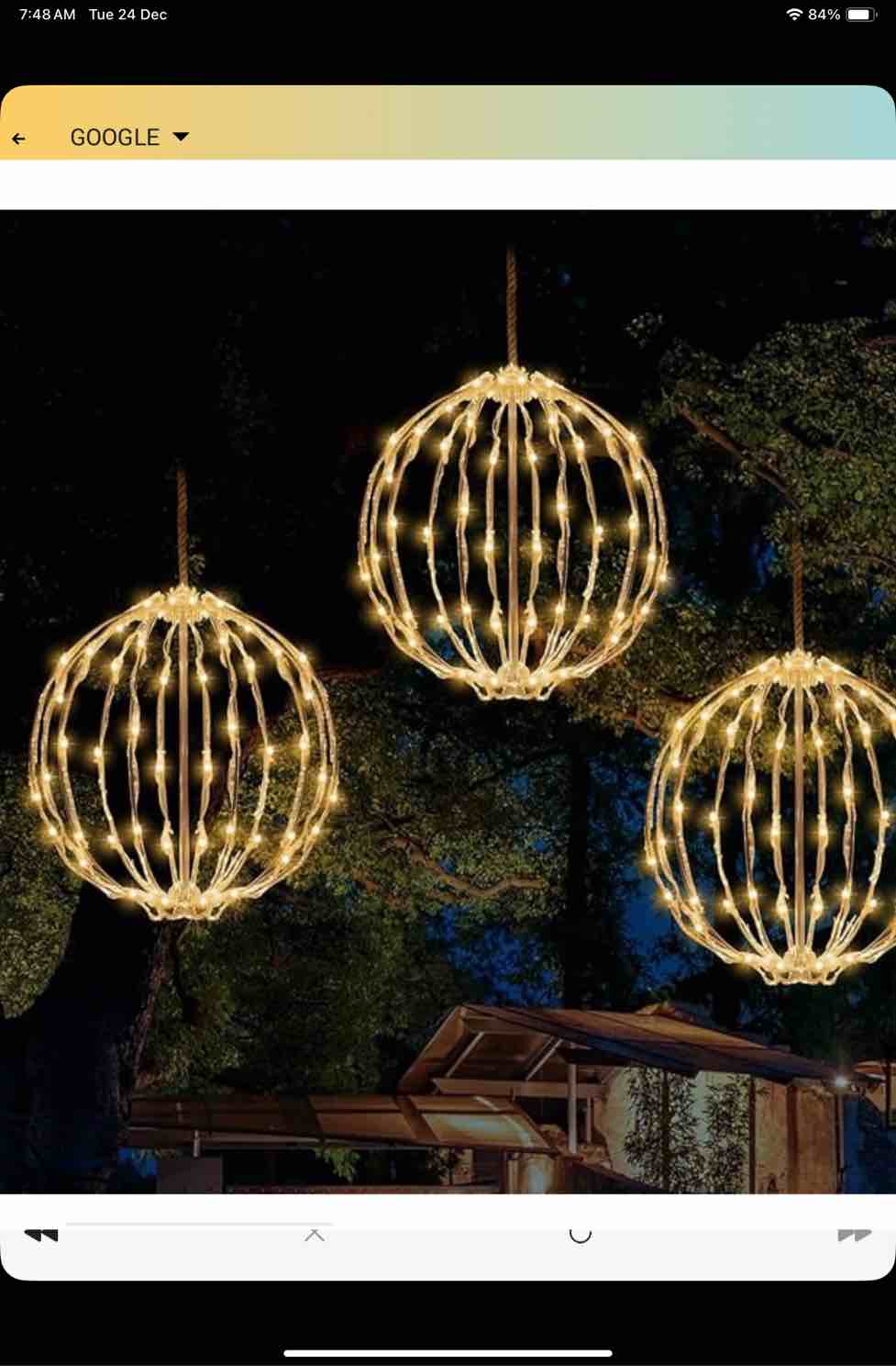 3-Piece Christmas Outdoor Hanging Light Balls