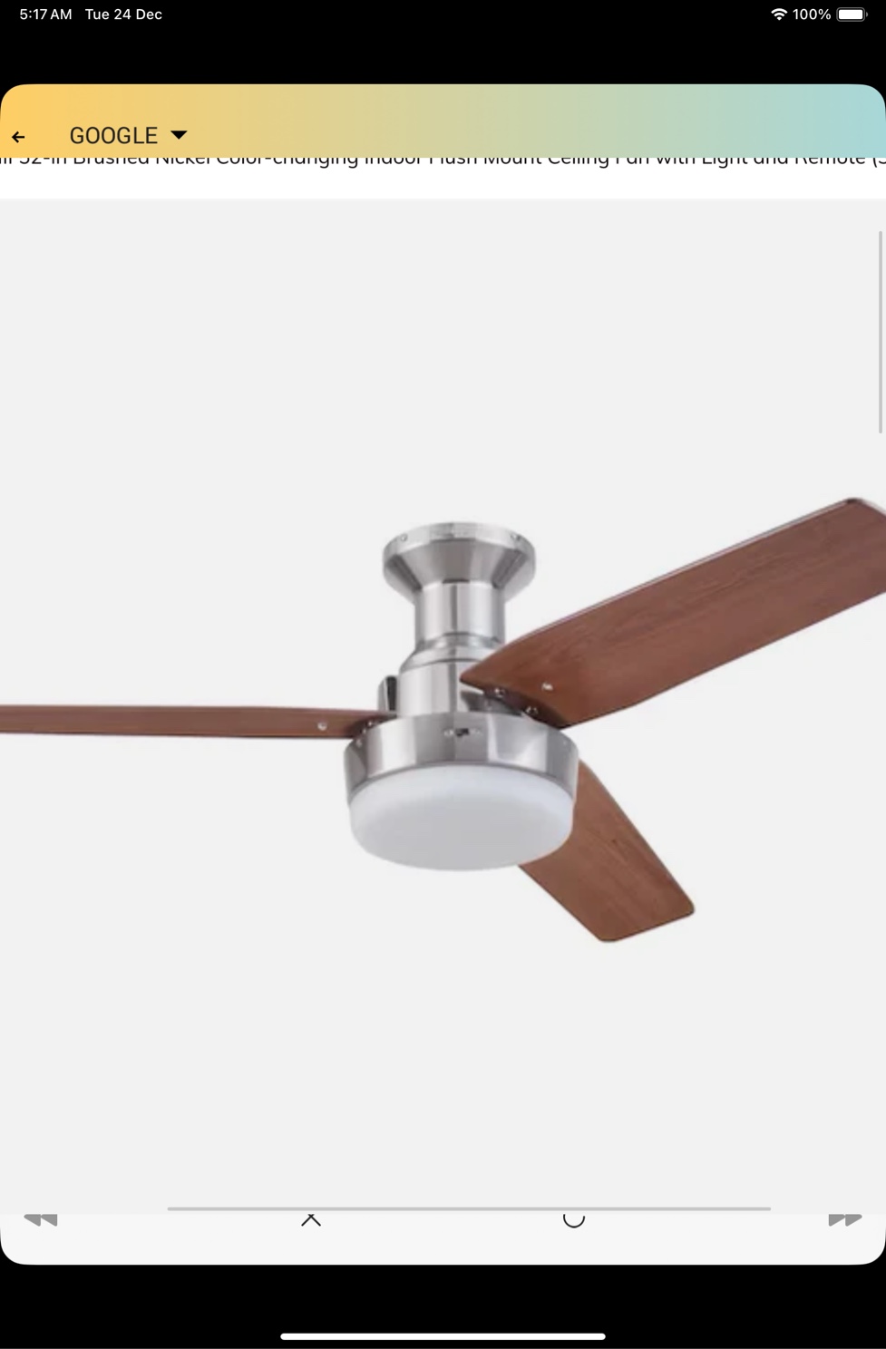 Harbor Breeze Mac III 52-in Brushed Nickel Color-changing Indoor Flush Mount Ceiling Fan with Light and Remote (3-Blade)