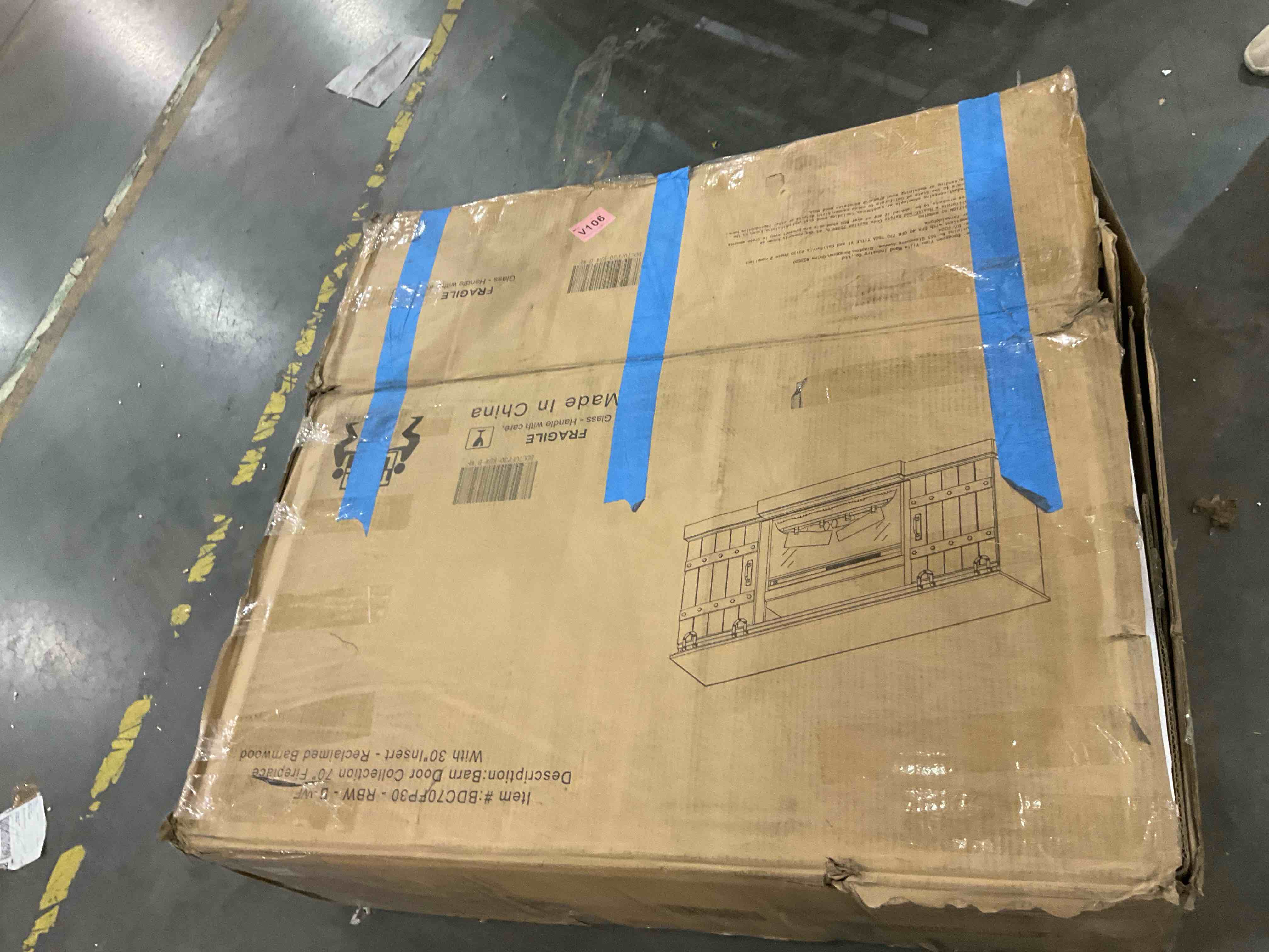 Wilbrandt Farmhouse Fireplace TV Stand with 30" Fireplace Insert&Timer, Wood Media Console Fit for TVs up to 80 Inch