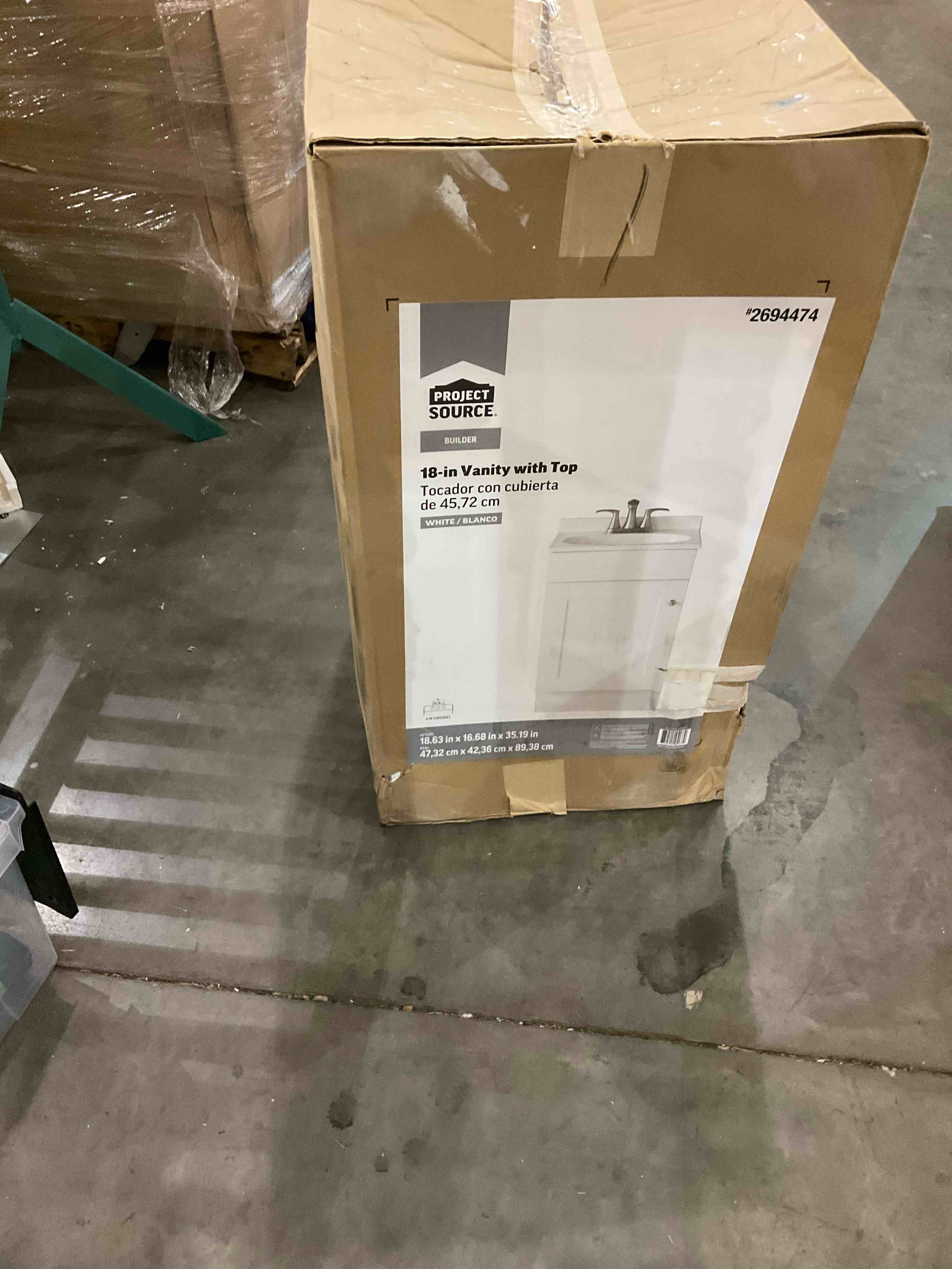 18 in vanity  with top 