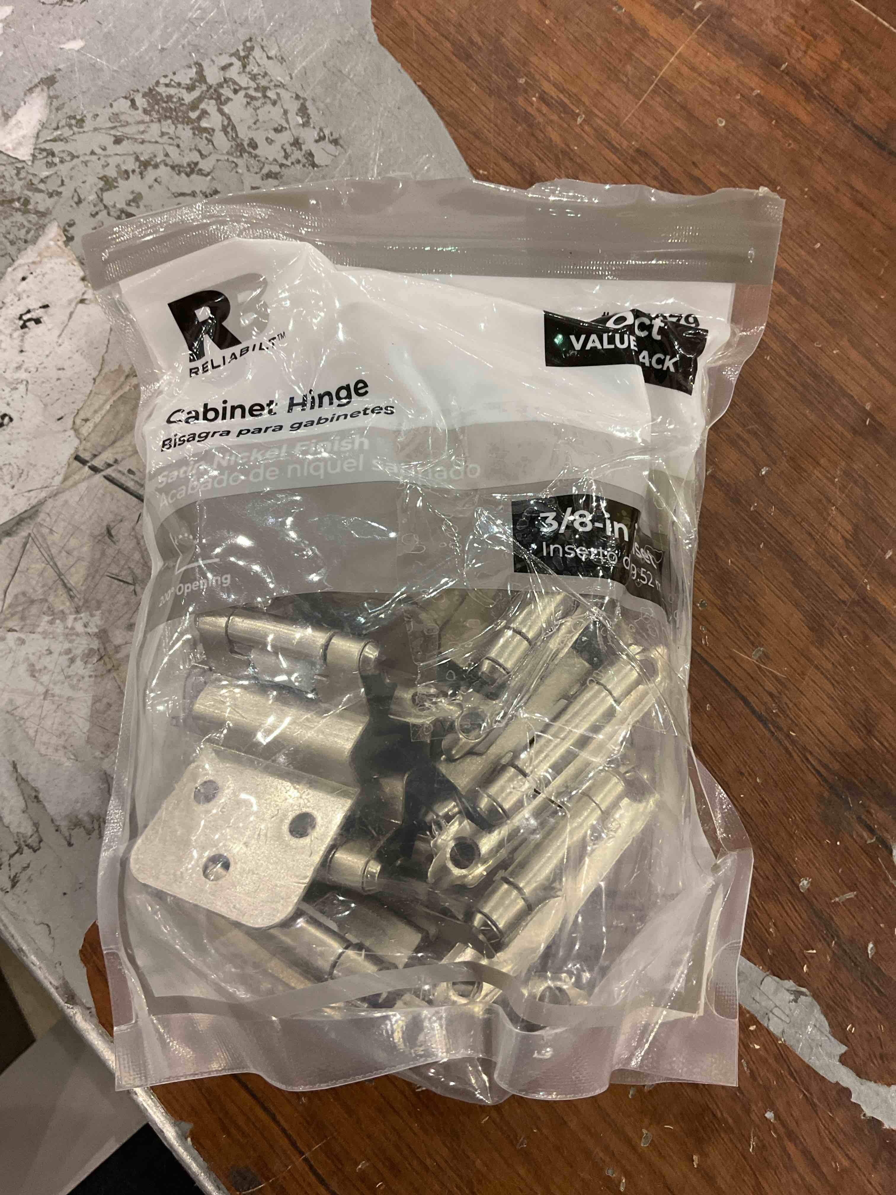 RELIABILT 200-Degree 3/8-in Inset Surface Self-closing Satin Nickel Cabinet Hinge, 5