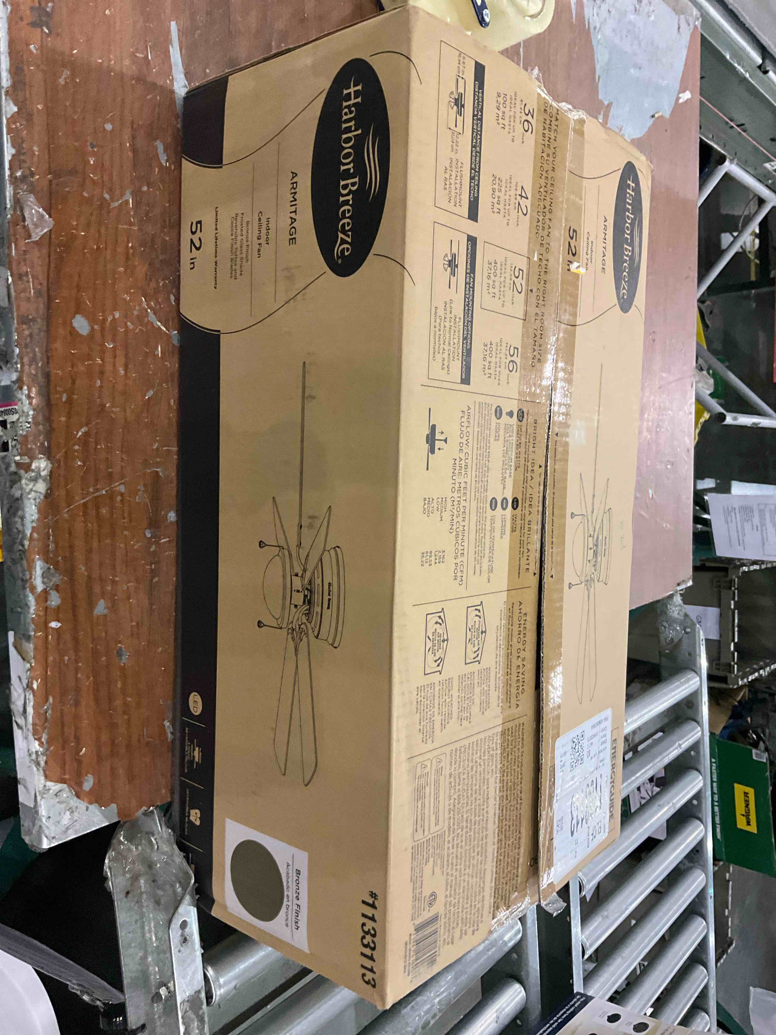 Harbor Breeze Armitage 52-in Bronze with Toffee/Cocoa Blades LED Indoor Flush Mount 