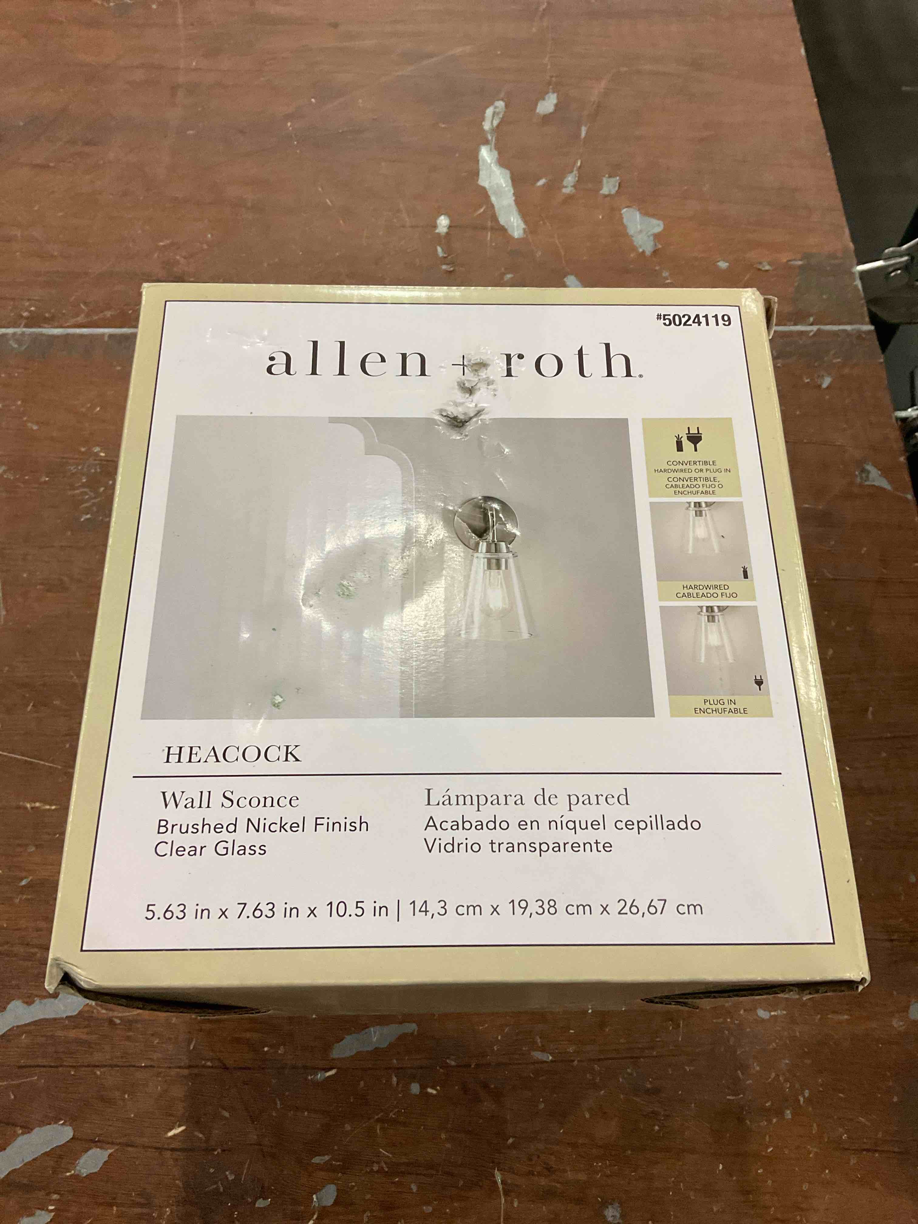 allen + roth Heacock 7.58-in W 1-Light Brushed Nickel Transitional Incandescent 
