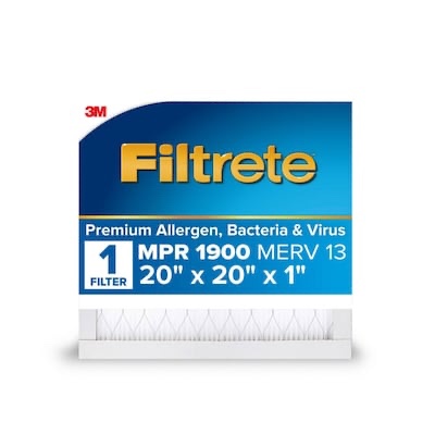 Filtrete 20-in W x 20-in L x 1-in MERV 13 1900 MPR Premium Allergen, Bacteria and Viru