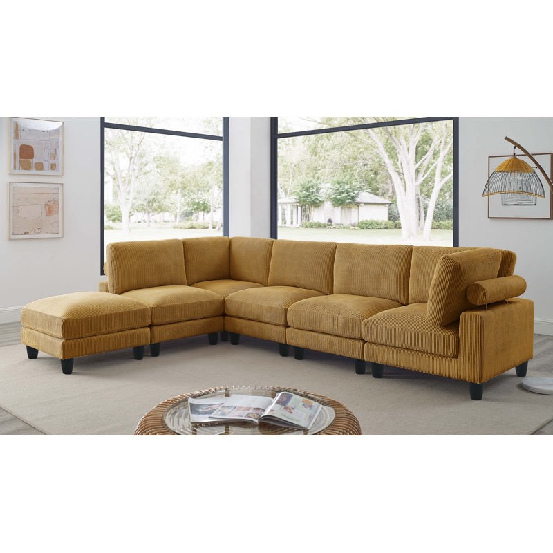 avaah reversible modular corner sectional with ottoman