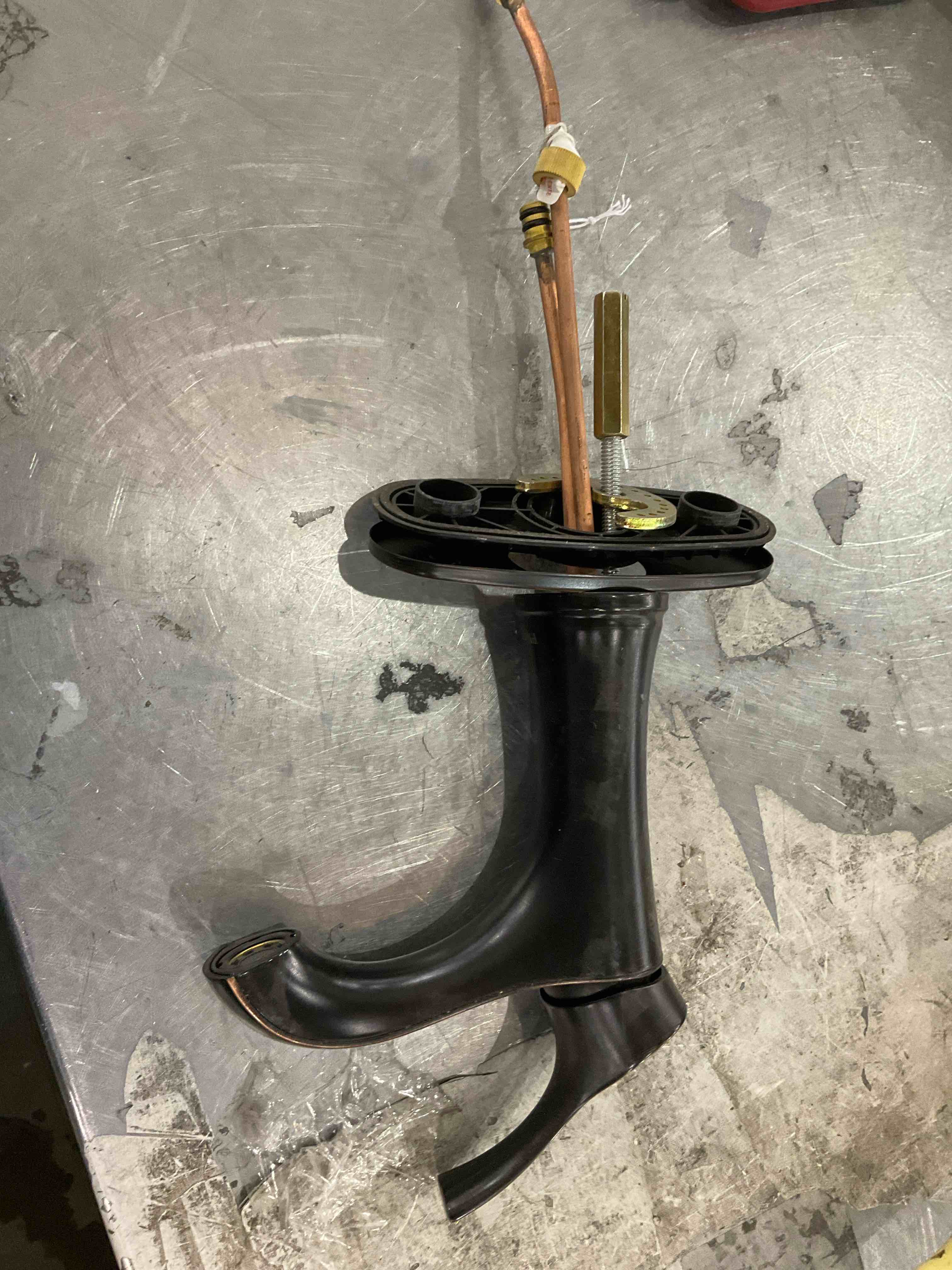 Brass finish sink faucet