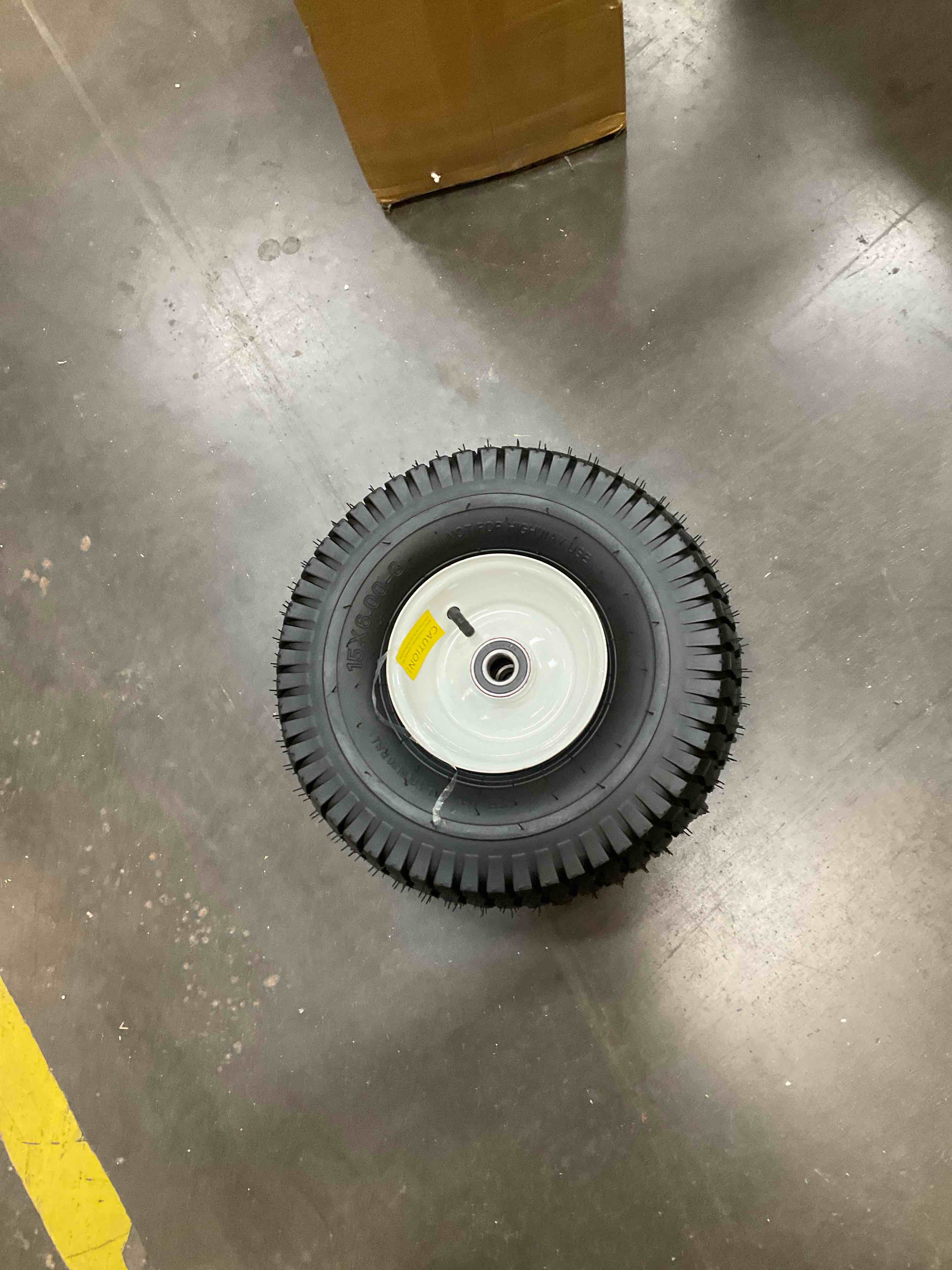 Marathon 20346 15x6.50-6" Pneumatic (Air Filled) Lawnmower Tire on Wheel,