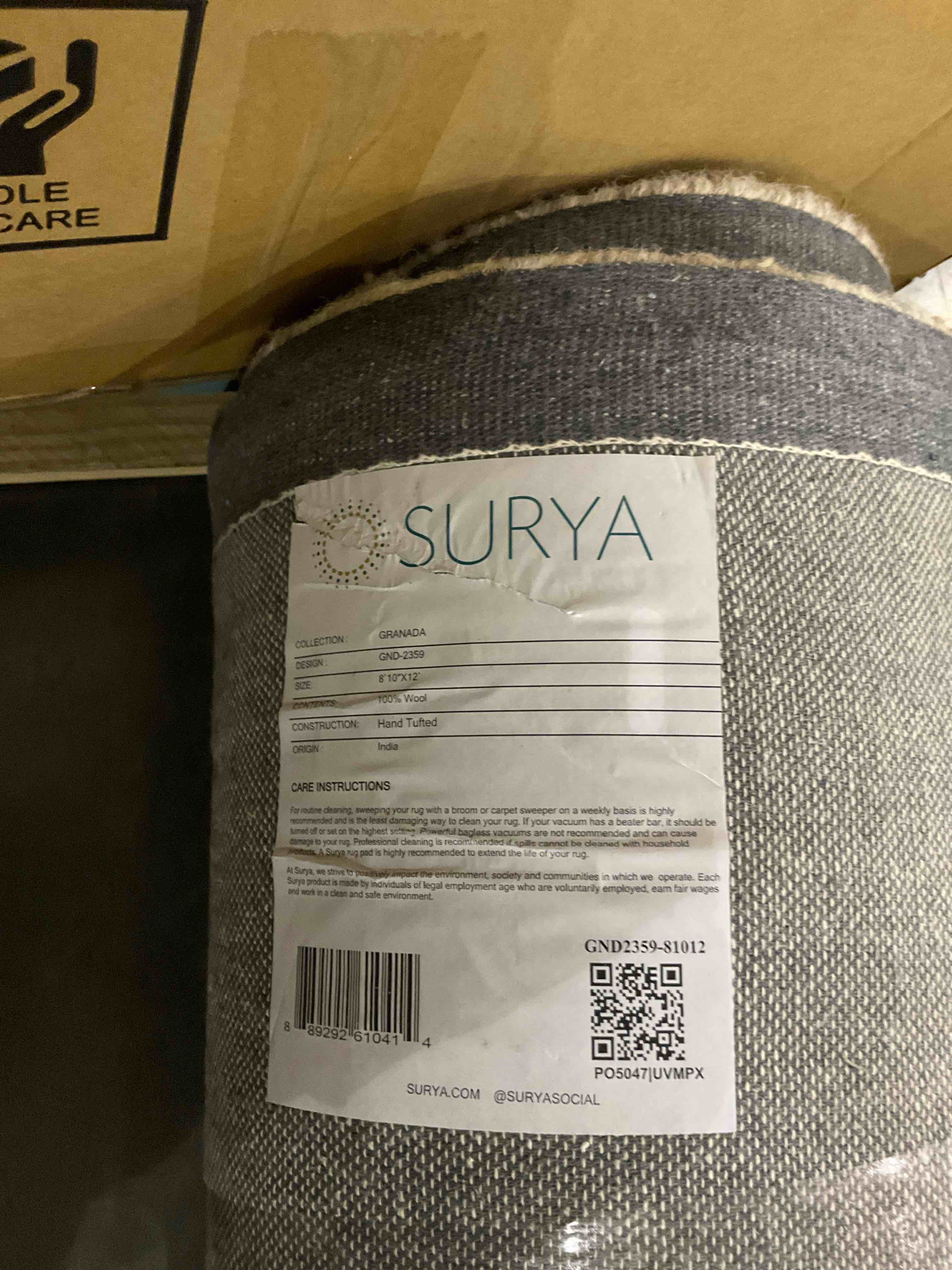 GND2359-81012 8 ft. 10 in. x 12 ft. Granada GND-2359 Hand Tufted Rectangle Rug - Cream, Tan & Taupe