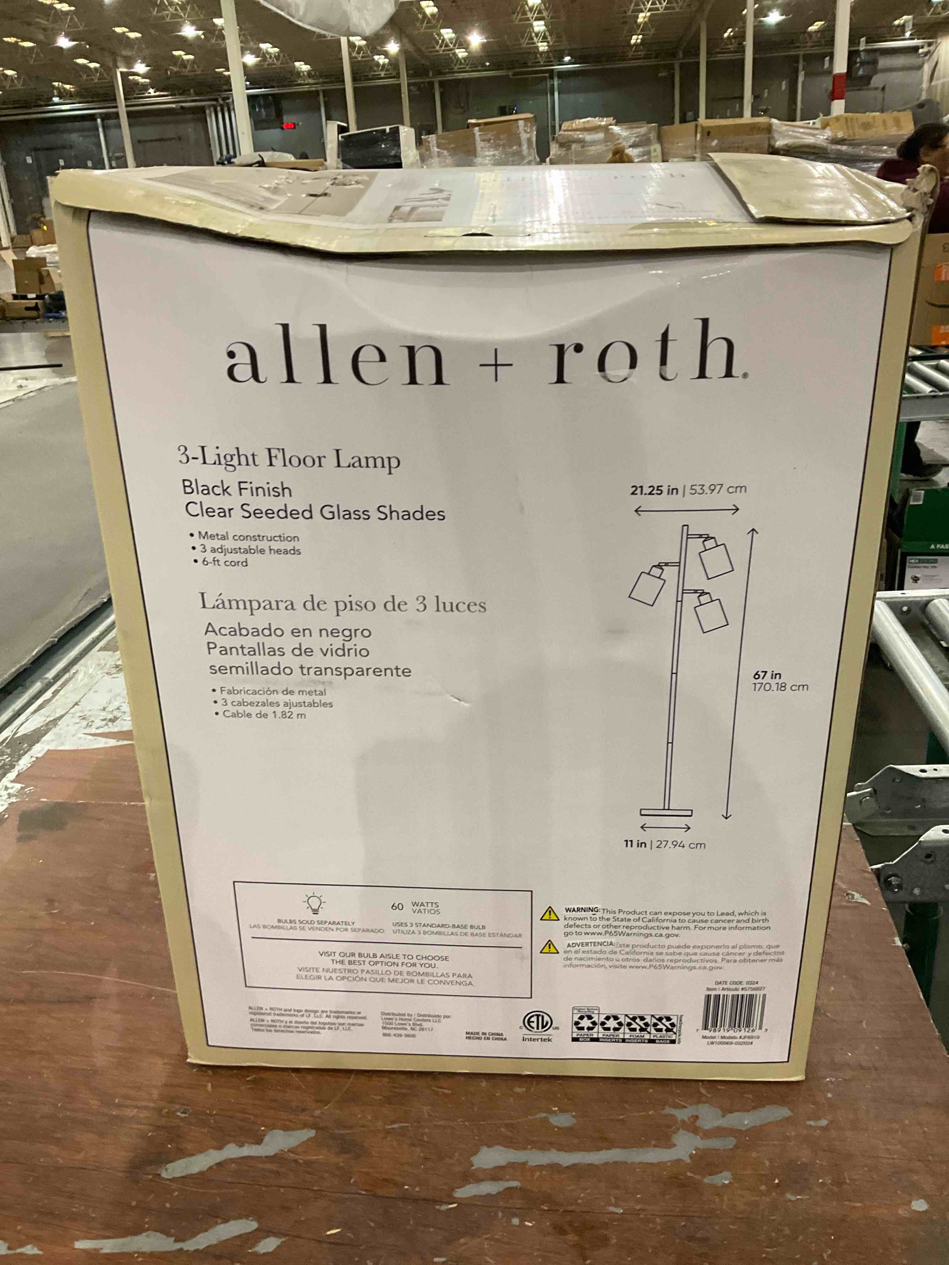 allen + roth 67-in Black Tree Track Floor Lamp