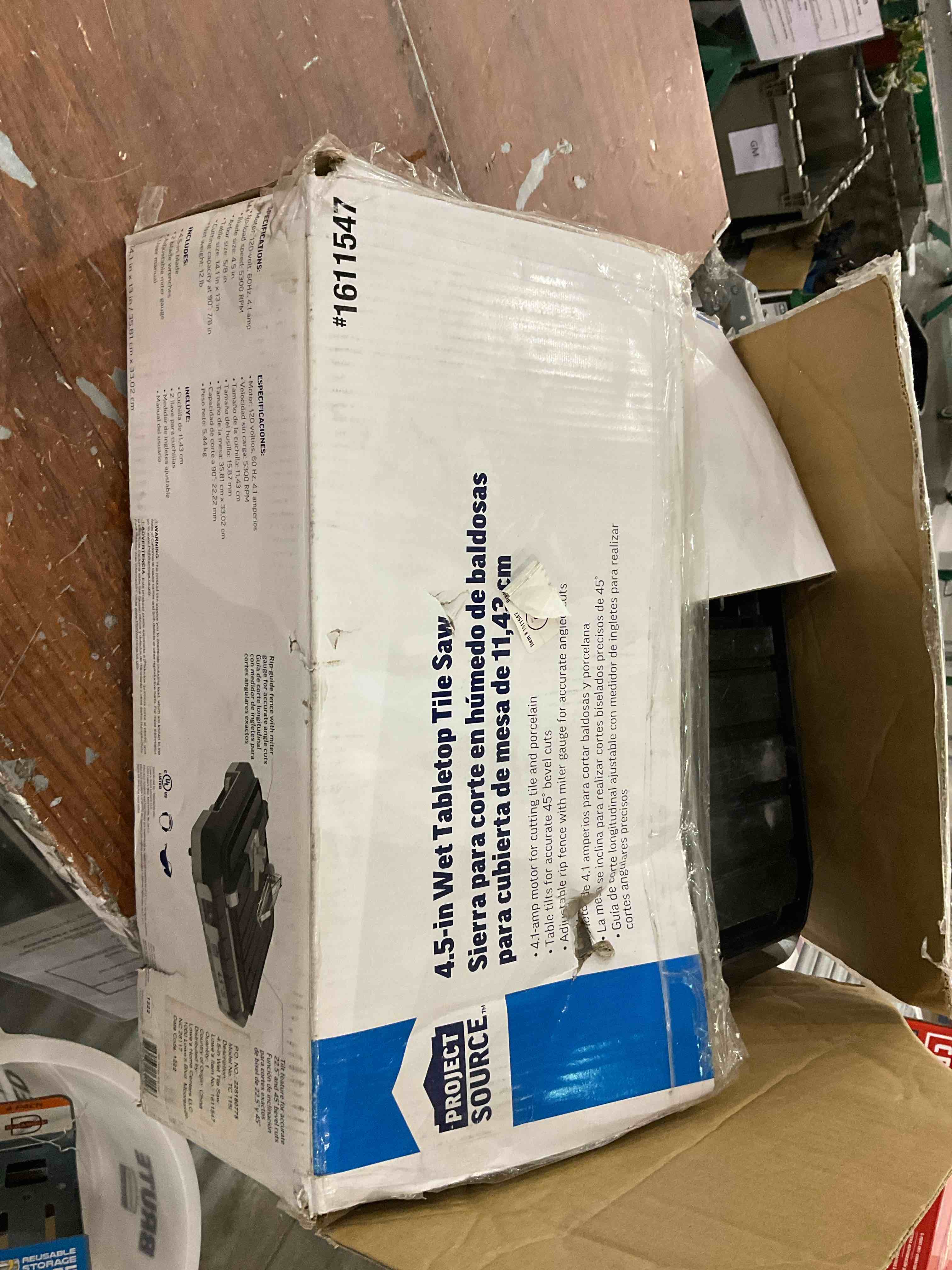 Project Source 4.1-Amp 4.5-in Corded Tabletop Tile Saw (Charger Not Included)