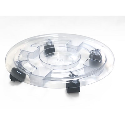 Style Selections 16-in L x 16-in D x 3.34-in H Clear Plant Caddy