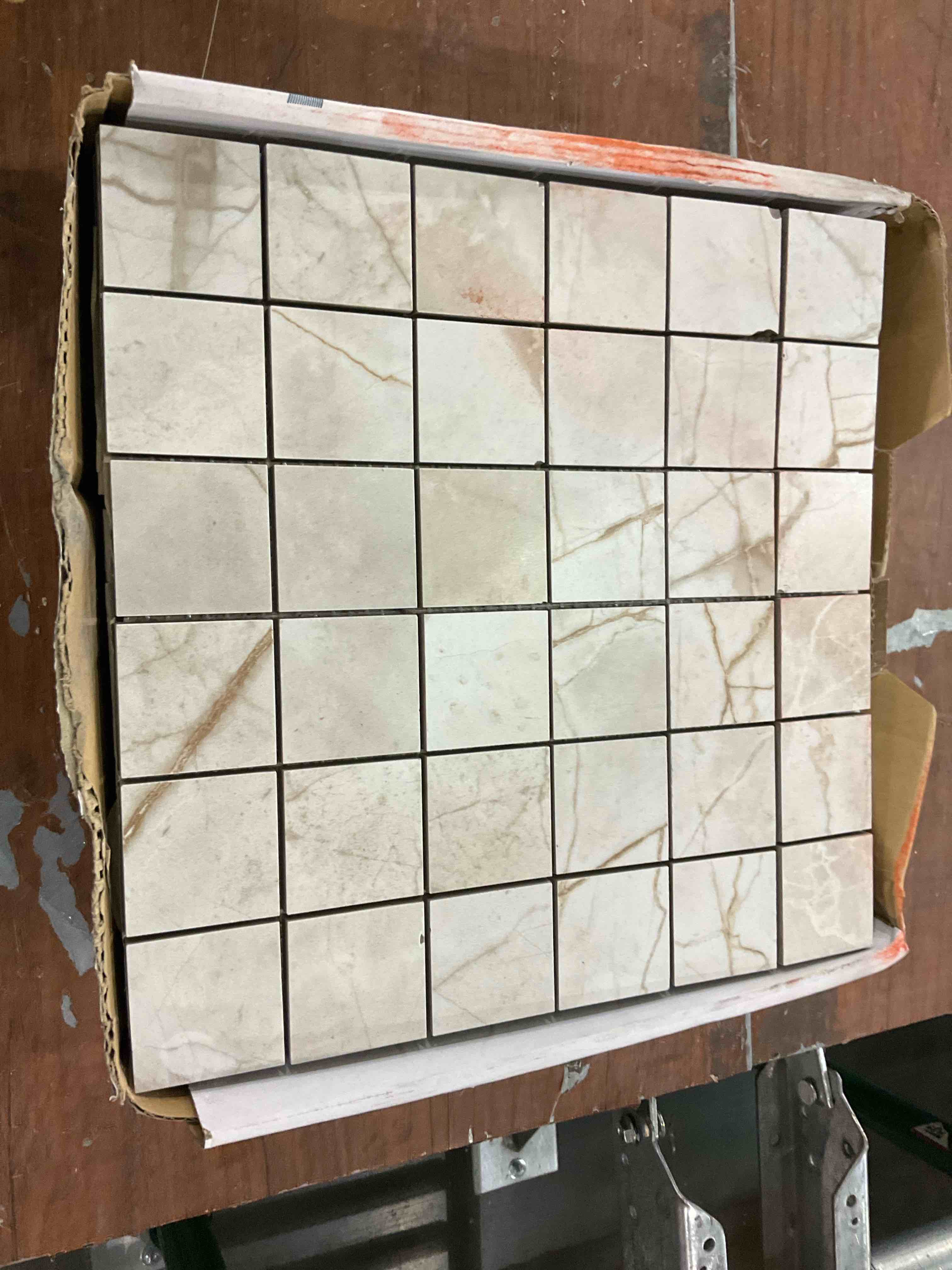 Original 2L 12-inx12-in Luca Chalk Porcelain Square Mosaic Floor Wall Tile Matte Finish