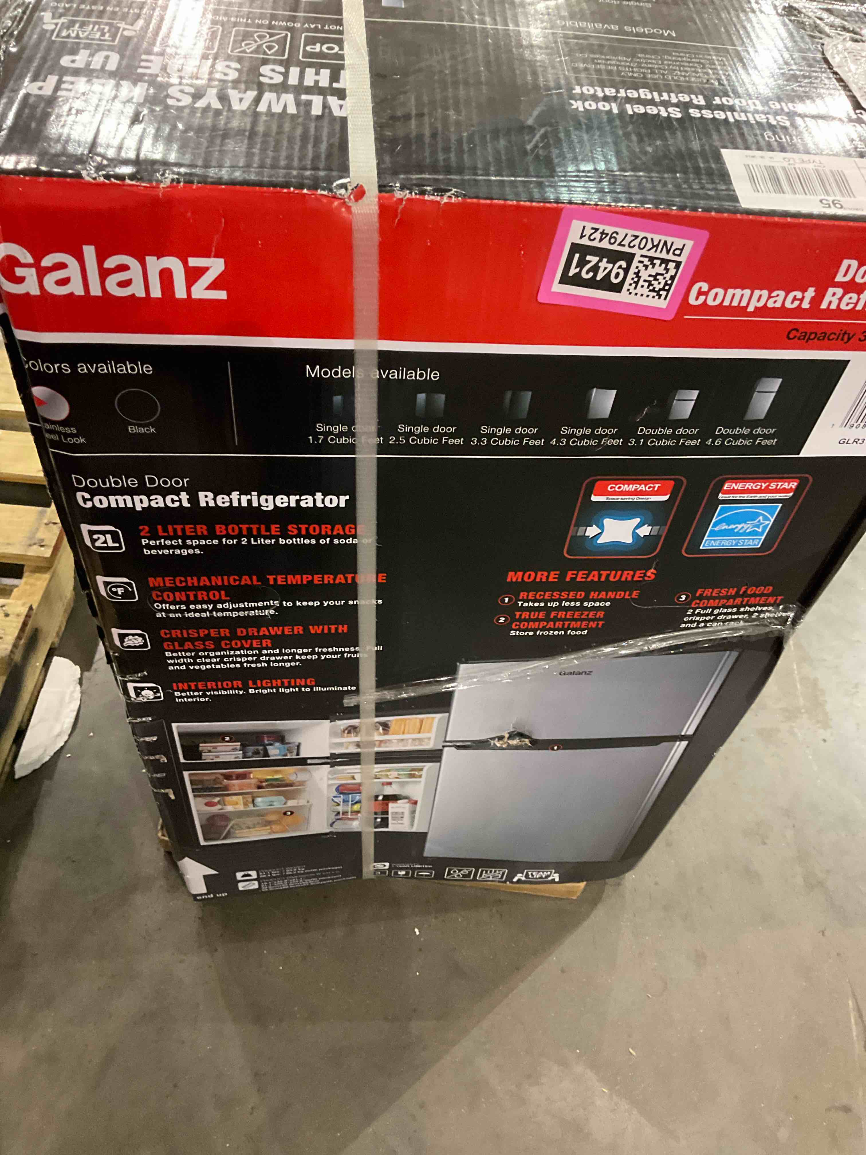 Galanz double door compact refrigerator