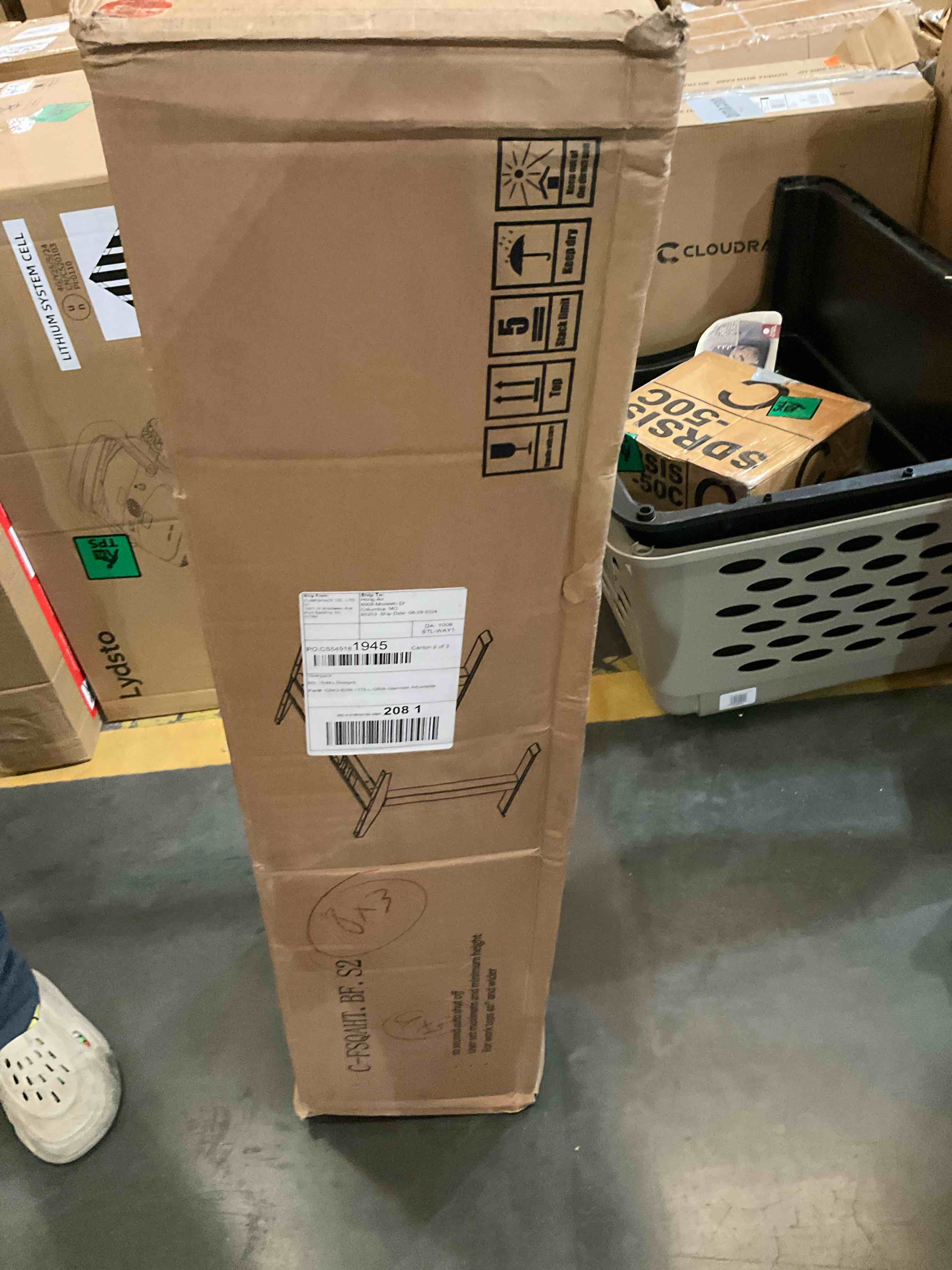 2 stage straight table base frame