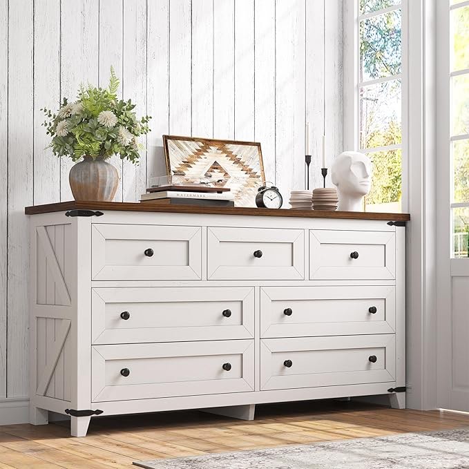 Withyditch wood bedroom white /grey dresser