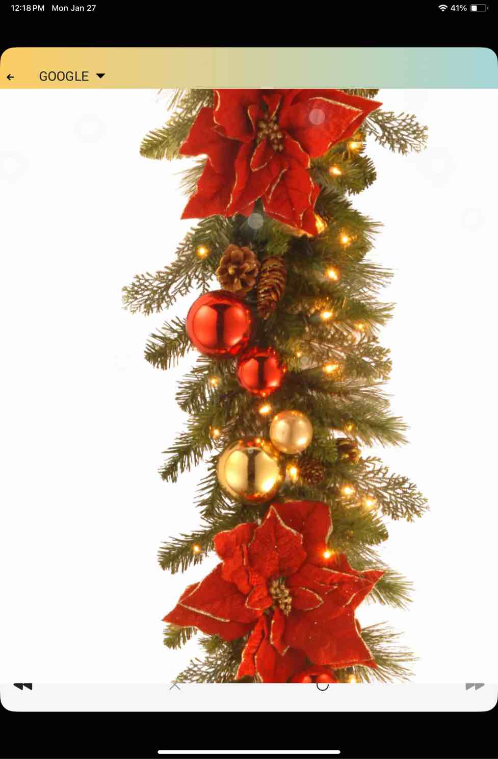 9 ft. Decorative Collection Home for the Holidays Garland with Clear Lights