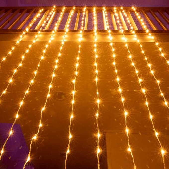 curtain string lights 6.6 ft long X 9.8 Height yellow
