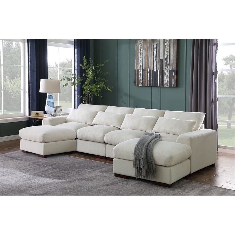 Right Arm Backrest For Reversible Modular Sectional Fabric Sofa