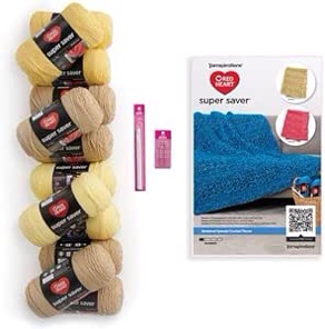 Red Heart Super Saver Kit, 12x198g Yarn Skeins, Neutral Yellow Colors