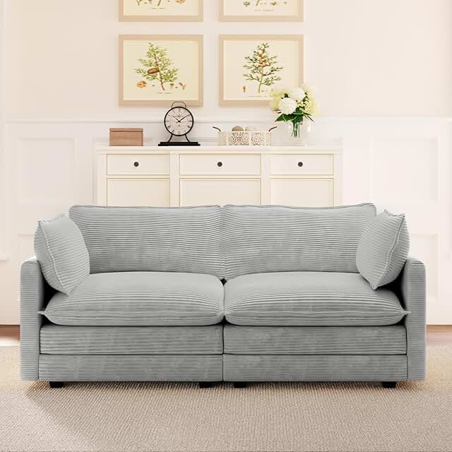 65" Corduroy Loveseat Sofa