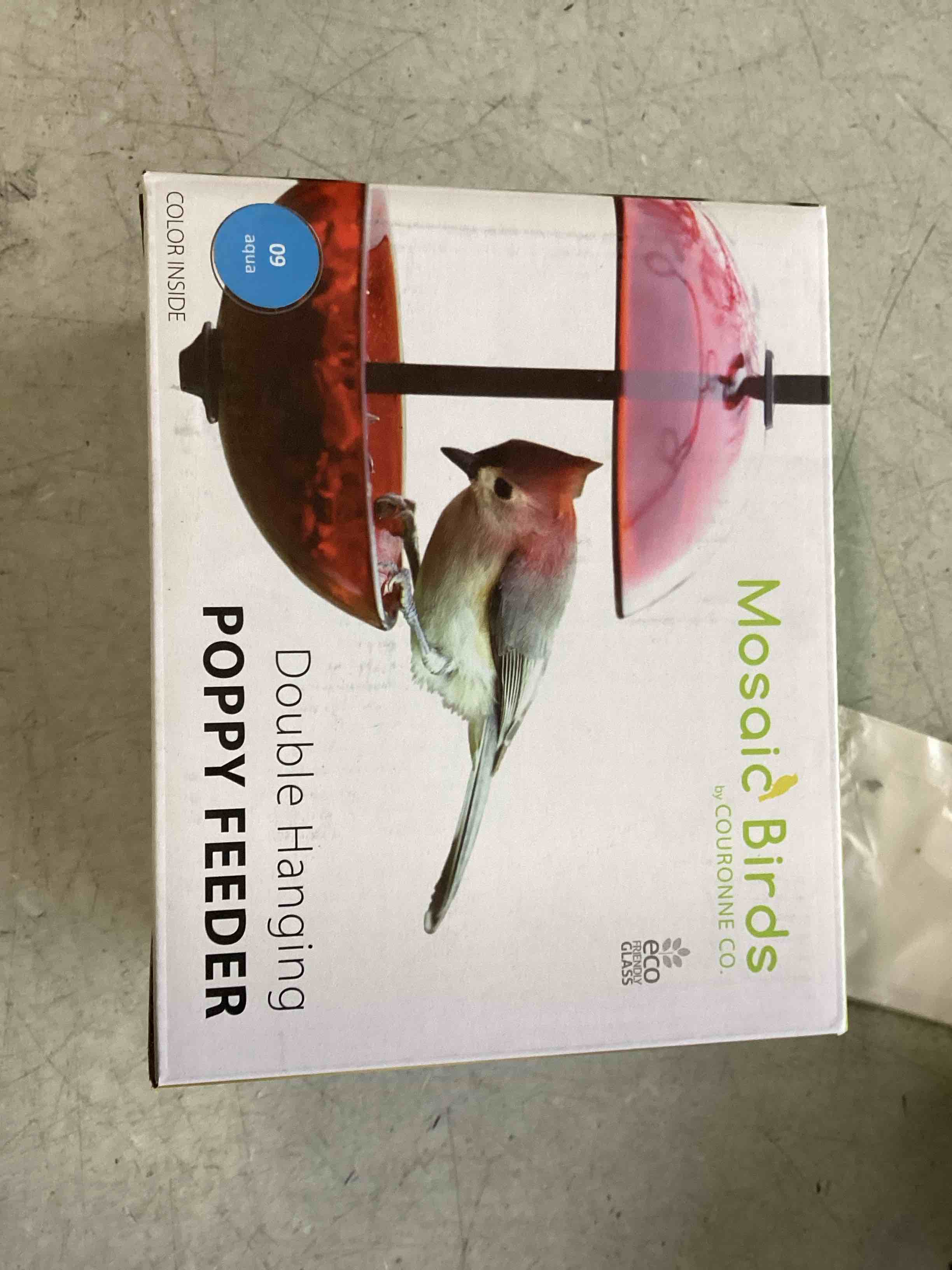 Condition photo showing New/Like New for COURM38520009 Double Hanging Poppy Feeder, Aqua