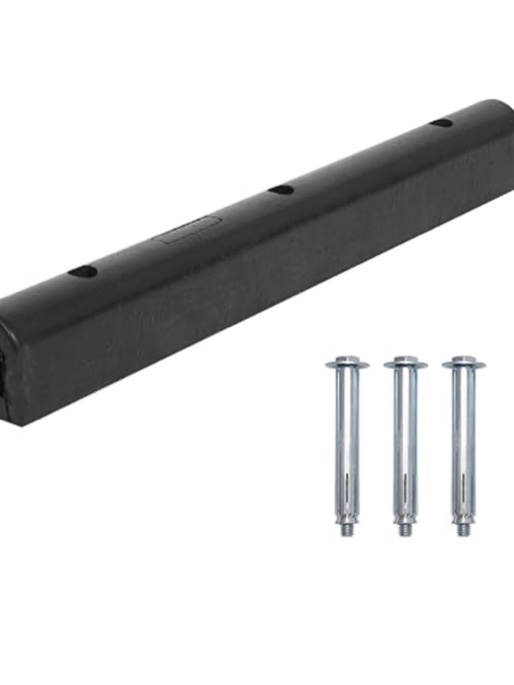 nisorpa 4’ rubber dock bumper heavy duty boat bumpers for docking adsorbing shock extruded bumper for parking spots,boat docks, loading docks marinas-39.4"(l) x 3.94"(w) x 3.94"(h),black