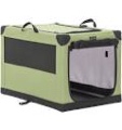 Dog Crates with Thicken Plush Mat-Foldable Design + Adjustable The Tightness of The Cloth, Portable Dog Crate (30" L x 20" W x 19" H, Yellow-Green Trapezoid)