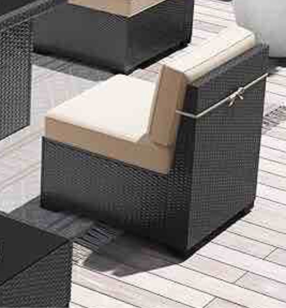 LayinSun 7 Pieces Outdoor Patio Furniture Set with 44" Fire Pit Table Rattan Sectional Sofa Conversation Sets ( incomplete 1 piece only) 