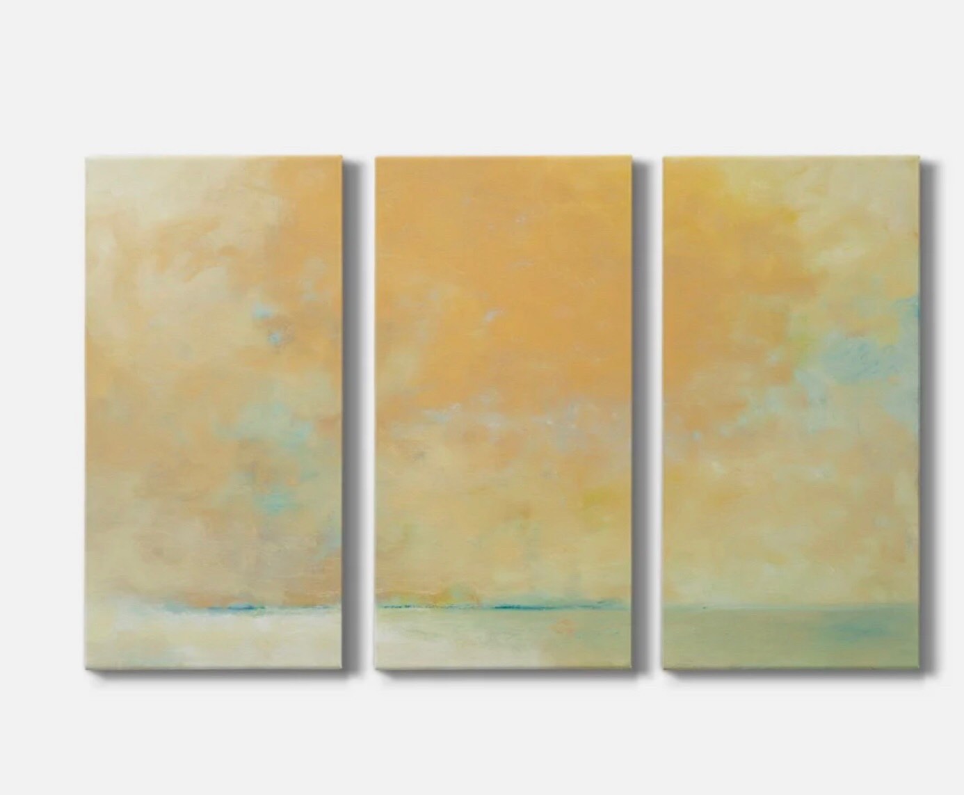 Tangerine Premium Gallery Wrapped 3-Piece Canvas 