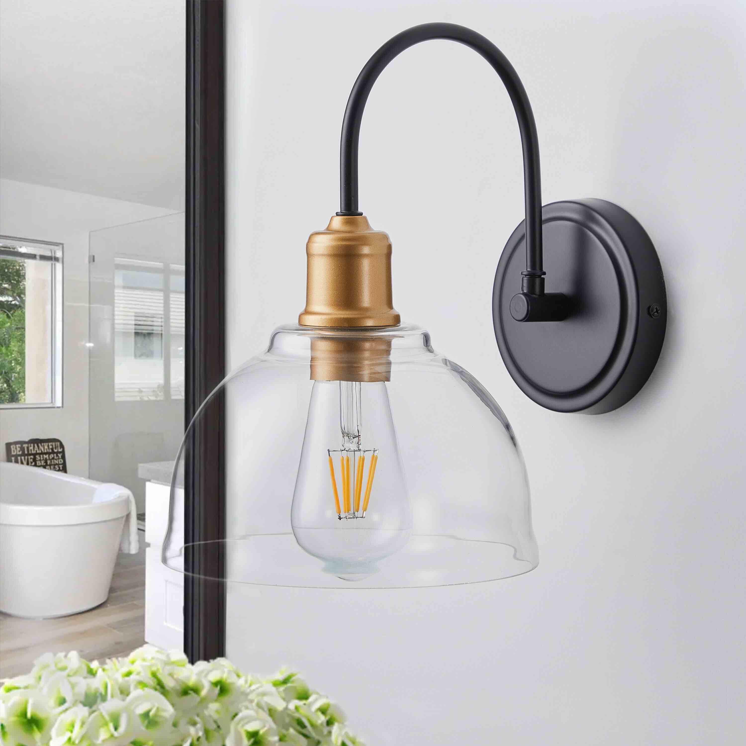Aiwen 7.48-in W 1-Light Black Modern/Contemporary Incandescent