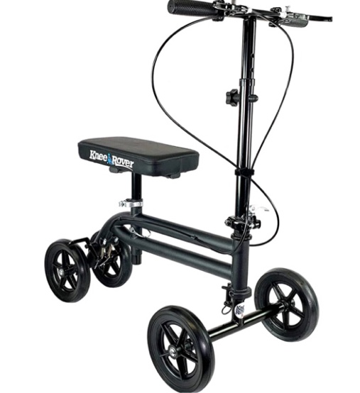 KneeRover Economy Knee Scooter - Steerable, Foldable, Dual Brakes, for Surgery Recovery and Injuries, Black