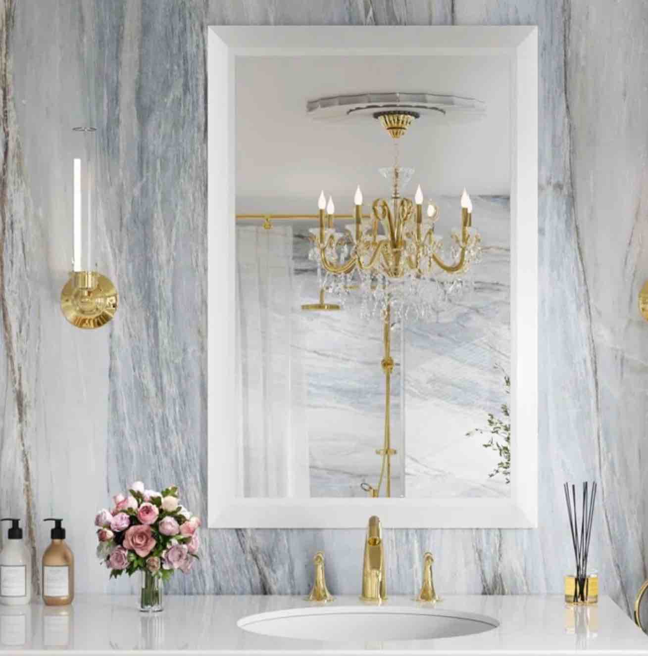 Milbert High-strength Tempered Glass and Aluminum Alloy Framed Wall Mirror