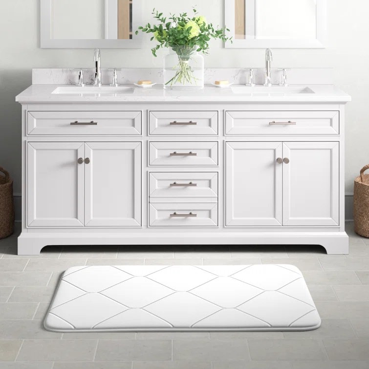 Annaline 72'' Free-standing Double Bathroom Vanity with Engineered Stone Vanity Top